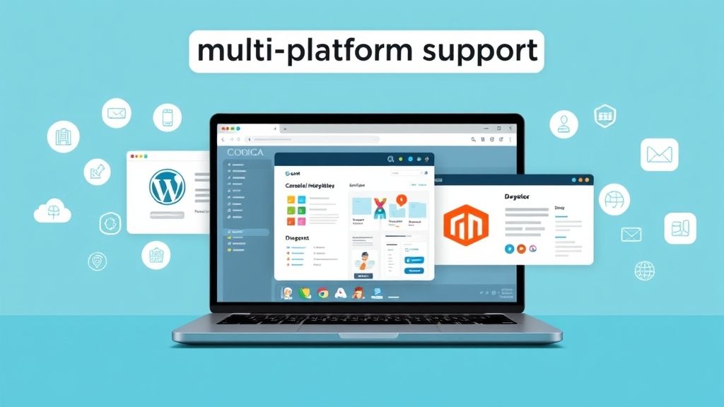 A%20digital%20workspace%20showing%20a%20laptop%20screen%20with%20several%20popular%20CMS%20platforms%20(like%20WordPress%2C%20Joomla%2C%20Drupal%2C%20Magento)%20open%20in%20separate%20windows%2C%20symbolizing%20the%20broad%20support%20offered%20by%20the%20hosting%20provider.%20Each%20CMS%20window%20should%20have%20distinct%20features%20visible%20(e.g.%2C%20WordPress%20dashboard%2C%20Magento%20store%20management%2C%20Joomla%20content%20editing).%20In%20the%20background%2C%20icons%20representing%20various%20tools%20(like%20plugins%2C%20themes%2C%20and%20integrations)%20surround%20the%20laptop%2C%20emphasizing%20flexibility%20and%20versatility.%20You%20can%20include%20small%20cloud%20and%20server%20icons%20to%20symbolize%20how%20the%20hosting%20service%20supports%20these%20CMS%20platforms%20seamlessly.%20Add%20a%20%E2%80%98multi